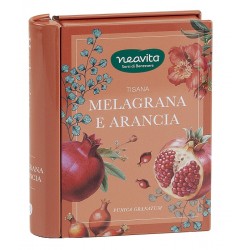 Neavita Cofanetto Libro in Latta con Tisana Melagrana Arancia 5 Filtri