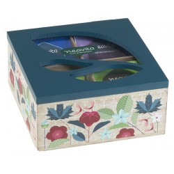 Herbal Product Neavita Tisane Collection Cofanetto in Legno Quadrato Azzurro con 20 Filtri Tisane Bio Assortite