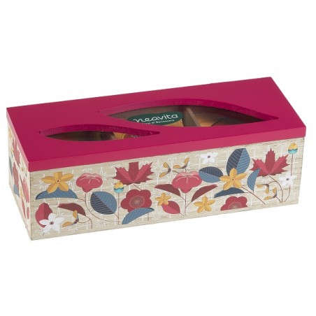 Herbal Product Neavita Tisane Collection Cofanetto in Legno Rettangolare Rosso con 15 Filtri Tisane Bio Assortite