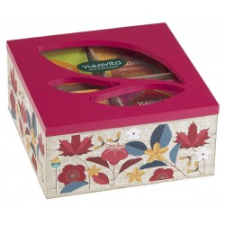 Herbal Product Neavita Tisane Collection Cofanetto in Legno Quadrato Rosso con 20 Filtri Tisane Bio Assortite