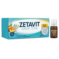 Zetavit Junior Total Integratore per Energia, Memoria e Difese Immunitarie 12 Flaconcini 8 ml