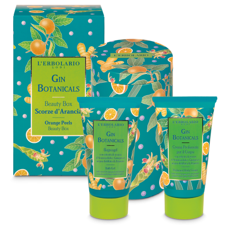 L'Erbolario Gin Botanicals Beauty Box Scorze D'Arancia con Crema Corpo e Bagnogel da 75 ml Edizione Limitata 2025 L'Erbolario Gin Botanicals Beauty Box Scorze D'Arancia con Crema Corpo e Bagnogel da 75 ml Edizione Limitata 2025