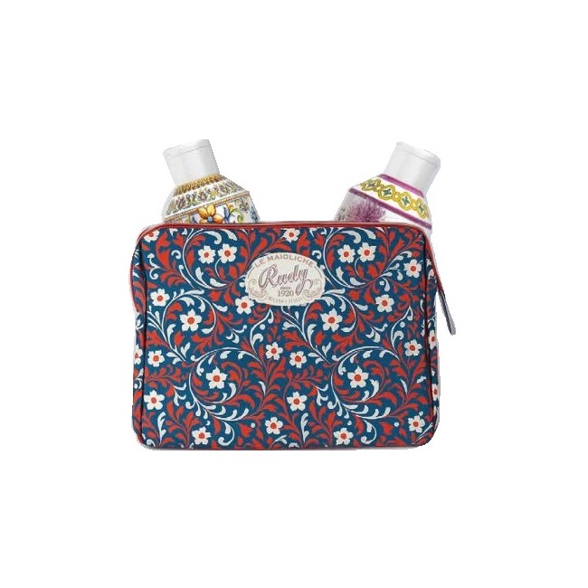 Rudy Profumi Idea Regalo con Pochette e 3 Mini Bagnodoccia da 100 ml Le Maioliche