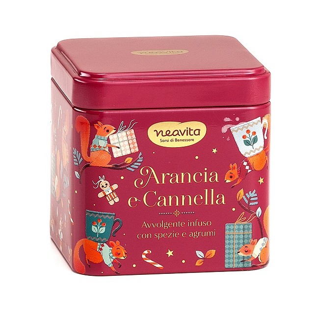 Herbal Products Neavita Infuso Arancia E Cannella Filtroscrigno In Barattolino Rosso Di Natale 5 Filtri Da 3,5 G