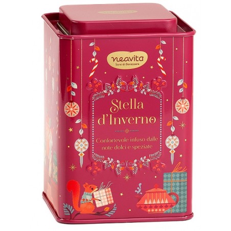 Herbal Products Neavita Infuso Stella D'inverno Filtroscrigno In Square Tin Rosso Natale 12 Filtri Da 3,5 G