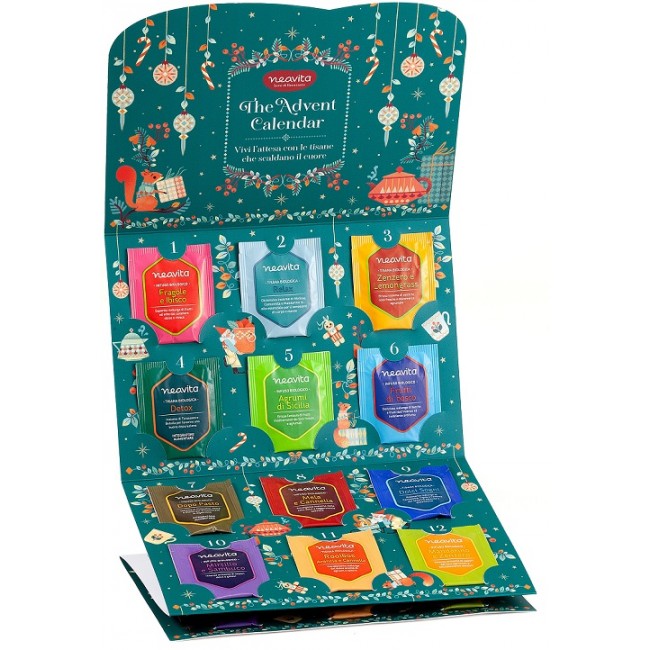 Neavita Calendario dell'Avvento 2025 con 24 Tisane Biologiche Assortite