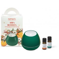 Nasoterapia Kit Aria di Festa Diffusore a Ultrasuoni Ghianda Verde e 2 Oli Essenziali Bio 5 ml di Arancio Dolce e Pino Cembro