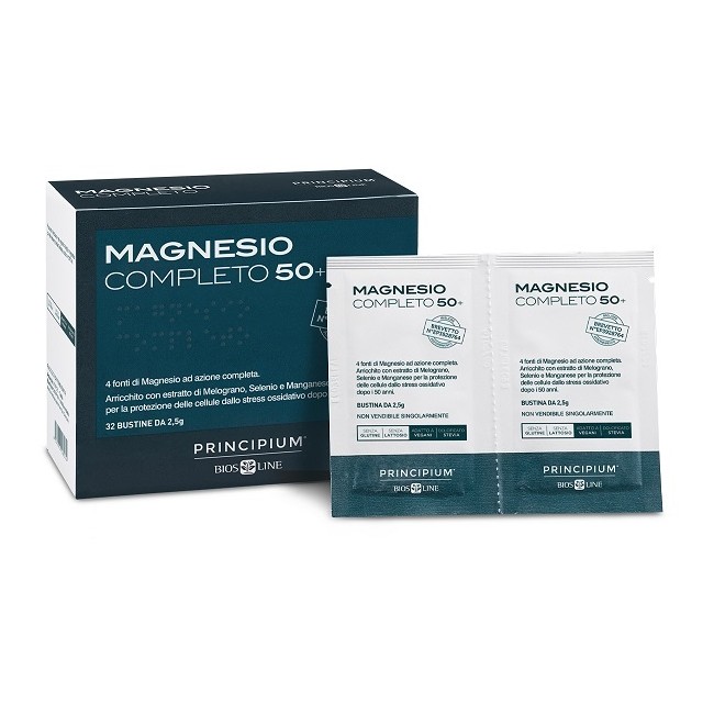 Principium Magnesio Completo 50+ 32 Bustine Integratore con Antiossidanti