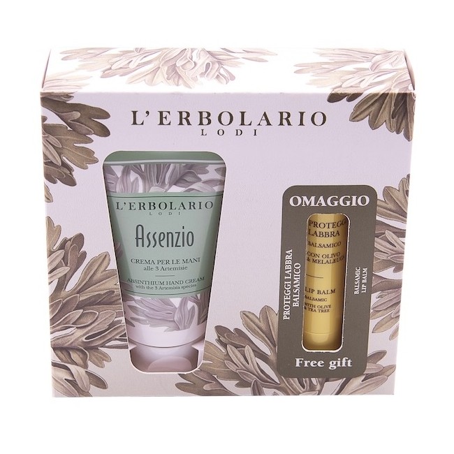 L'Erbolario Assenzio Cofanetto con Crema Mani + Balsamo Proteggilabbra - Idea Regalo