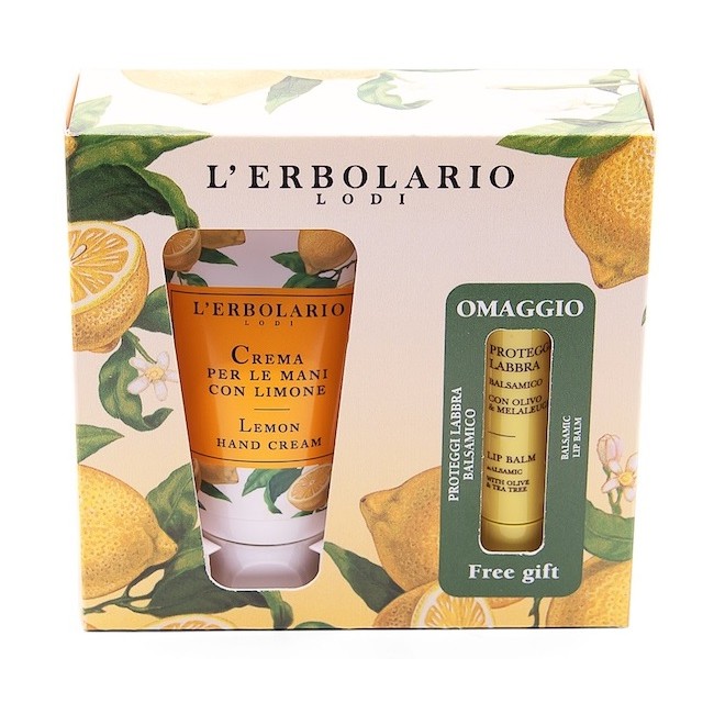 L'Erbolario Idea Regalo Crema Mani al Limone 75 ml + Balsamo Proteggi Labbra