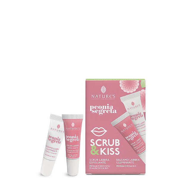 Nature's Peonia Segreta Scrub & Kiss Cofanetto Regalo con Scrub e Balsamo Labbra Nature's Peonia Segreta Scrub & Kiss Cofanetto Regalo con Scrub e Balsamo Labbra