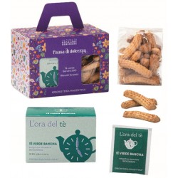 Kit Pausa di Dolcezza Te' Bancha 20 Filtri e Biscotti 150 g Erboristeria Magentina
