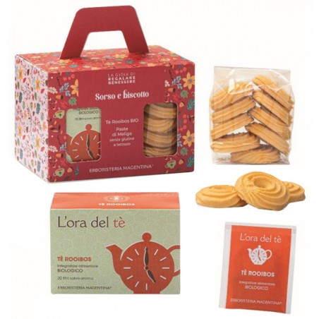 Erboristeria Magentina Kit Sorso e Biscotto con Te' Rooibos 20 Filtri e Biscotti Paste di Meliga 150 g Erboristeria Magentina Kit Sorso e Biscotto con Te' Rooibos 20 Filtri e Biscotti Paste di Meliga 150 g