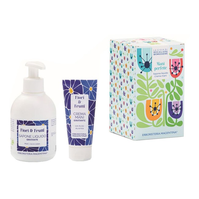 Erboristeria Magentina Kit Mani Perfette con Sapone Mani 200 ml e Crema Mani 50 ml Fiori e Frutti Erboristeria Magentina Kit Mani Perfette con Sapone Mani 200 ml e Crema Mani 50 ml Fiori e Frutti