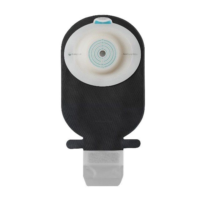 Coloplast Sacca Ileostomia Sensura Mio Convex Soft Rivestimento Nero Apertura Ispezionabile Midi Foro Ritagliabile 15-33 10 Pezz