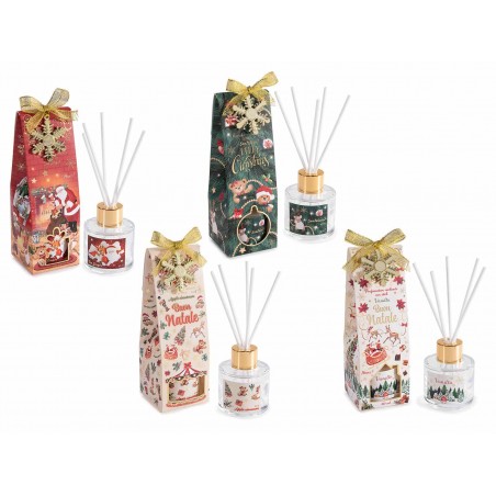 Profumatore Ambiente Mela e Cannella con Bastoncini e pendente natalizio 40 ml Profumatore Ambiente Mela e Cannella con Bastoncini e pendente natalizio 40 ml