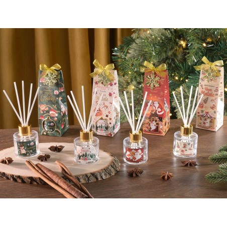 Profumatore Ambiente Mela e Cannella con Bastoncini e pendente natalizio 40 ml Profumatore Ambiente Mela e Cannella con Bastoncini e pendente natalizio 40 ml