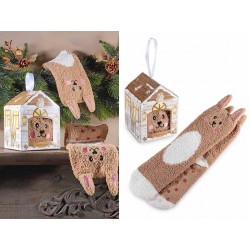 Confezione Regalo con Morbidi Calzini Antiscivolo Coniglietto Taglia Unica