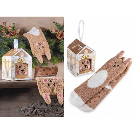 Confezione Regalo con Morbidi Calzini Antiscivolo Coniglietto Taglia Unica
