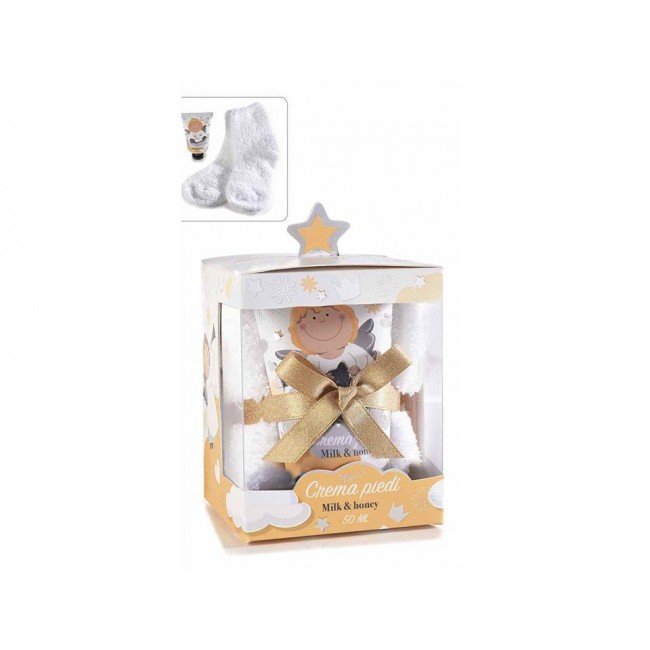 Idea Regalo con Morbidi Calzini e Crema Piedi Latte e Miele 50 ml