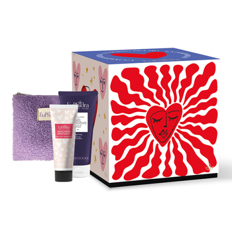 Euphidra Un Posto Sicuro Cofanetto Regalo Viso con Gel Detergente 200 ml + Maschera Idratante 30 ml + Pochette Donna