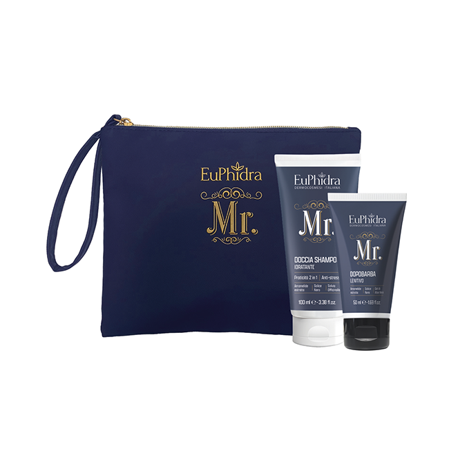 Euphidra Viaggiare Senza Meta Cofanetto Regalo Uomo con Doccia Shampoo 100 ml + Dopo Barba 30 ml + Pochette