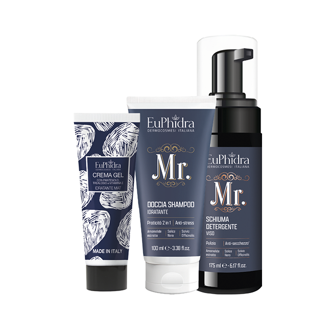 Euphidra Nuovi Orizzonti Cofanetto Regalo Uomo con Doccia Shampoo 100 ml + Detergente Viso 175 ml + Crema Gel 30 ml