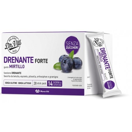 Marco Viti Dr Viti Drenante Forte Mirtillo 28 Stick Pack Senza Zuccheri