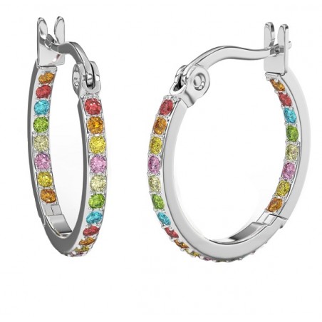 Sanico Bjt407 Orecchini Hoop/cristalli Multicolor 20mm Stainless Steel