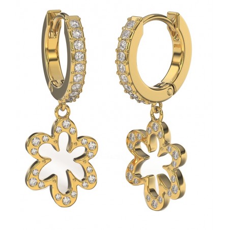 Sanico Bjt411 Orecchini Santorini/cristalli Bianchi Gold Plated