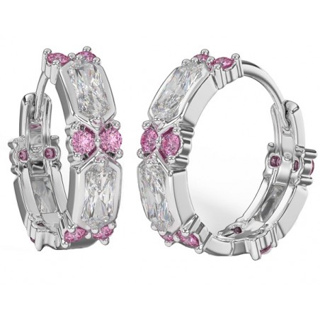 Sanico Bjt413 Orecchini Ring/cristalli Bianchi 19mm Stainless Steel