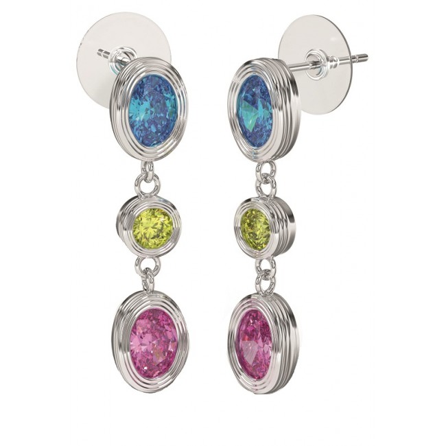 Sanico Bjt416 Orecchini Drops/cristalli Multicolor 30mm Stainless Steel