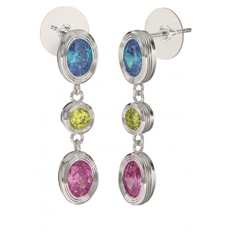 Sanico Bjt416 Orecchini Drops/cristalli Multicolor 30mm Stainless Steel