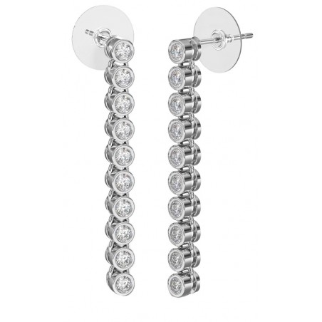 Sanico Bjt419 Orecchini Snake/cristalli Bianchi 30mm Stainless Steel