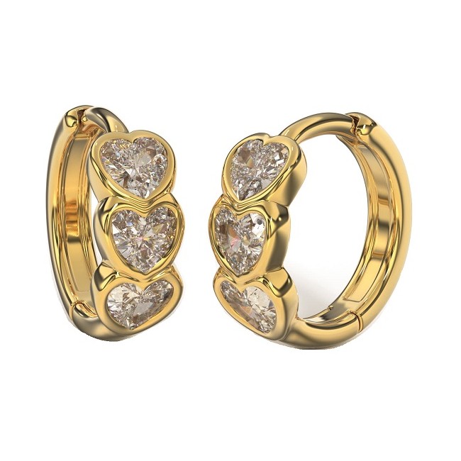 Sanico Bjt422 Orecchini 3hearts 12mm Gold Plated