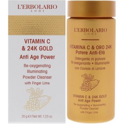 L'Erbolario Vitamina C & Oro 24k Detergente Viso Anti età e Illuminante in Polvere 35 g
