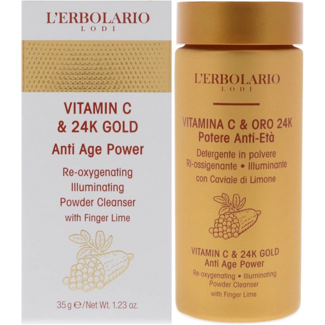 L'Erbolario Vitamina C & Oro 24k Detergente Viso Anti età e Illuminante in Polvere 35 g L'Erbolario Vitamina C & Oro 24k Detergente Viso Anti età e Illuminante in Polvere 35 g
