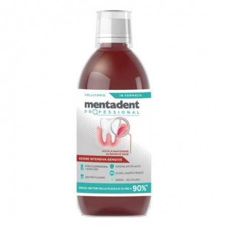 Mentadent Professional Collutorio ad Azione Intensiva Gengive con 0.12% Clorexidina e 0,07% CPC 300 ml