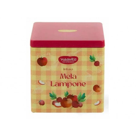 Neavita Infuso Mela e Lampone Bio In Square Tin Happy Fruits Giallo