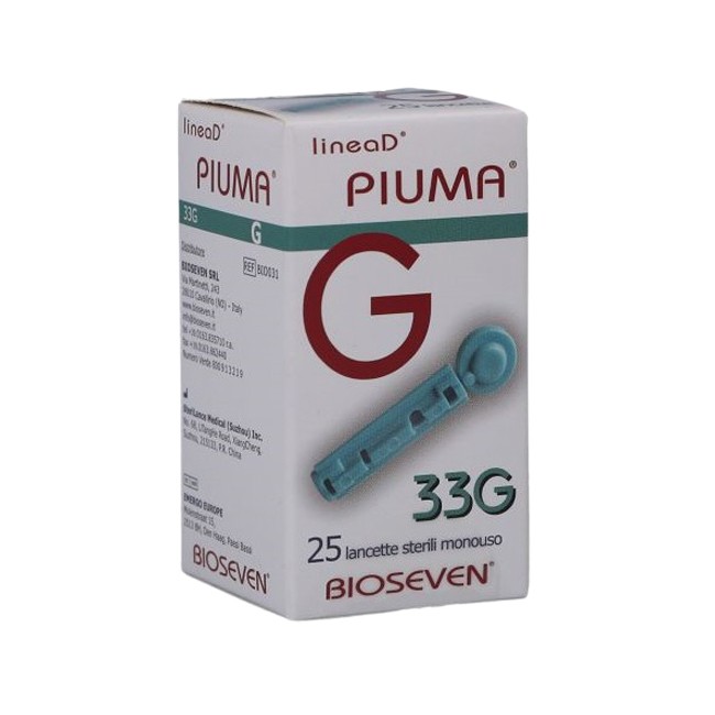 Bioseven Lancette Pungidito Linea D Piuma Gauge 33 25 Pezzi