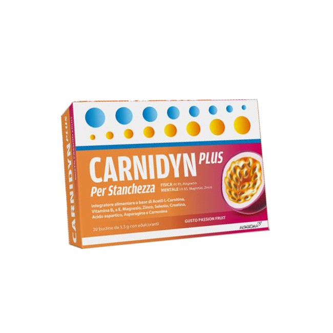 Alfasigma Carnidyn Plus 20 Bustine Da 5,3 G Gusto Passion Fruit