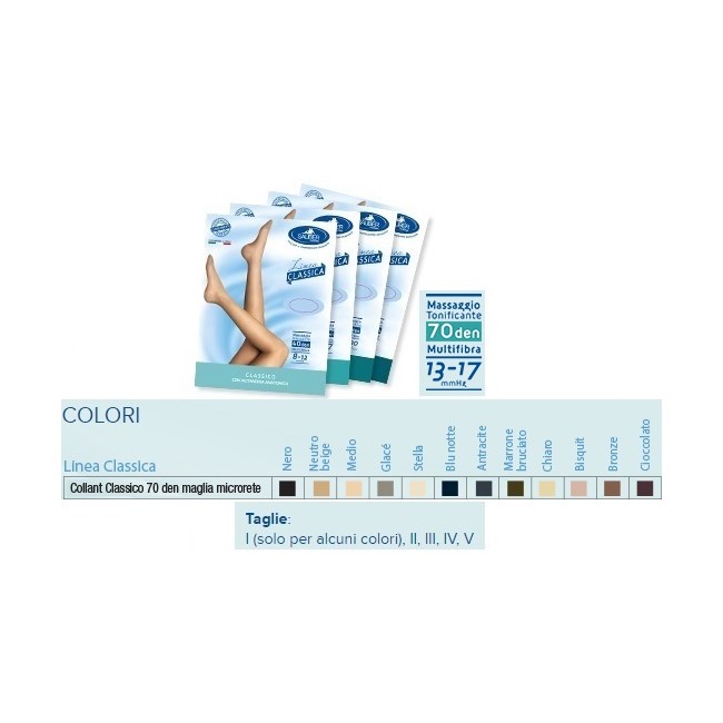 Italsilva Commerciale Sauber Collant 70 Denari Maglia Microrete Neutro Beige 4 Linea Classica
