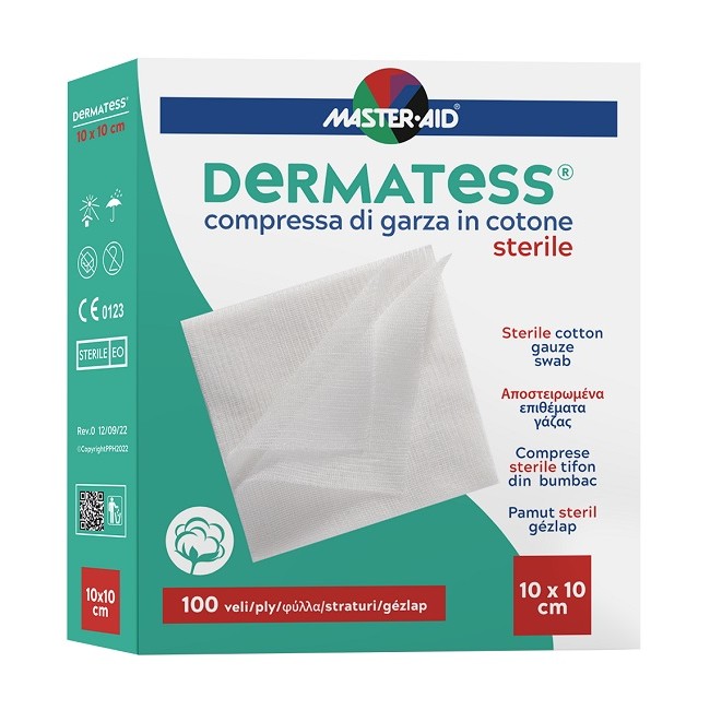 Pietrasanta Pharma Garza Compressa Master-aid Dermatess Cotone 10x10cm 100 Pezzi