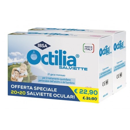 Ibsa Farmaceutici Salviette Perioculari Octilia Bipack 20+20 Garze Monouso