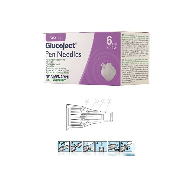 Menarini Ago Per Penna Da Insulina Glucoject Lunghezza 6 Mm Gauge 31 100 Pezzi