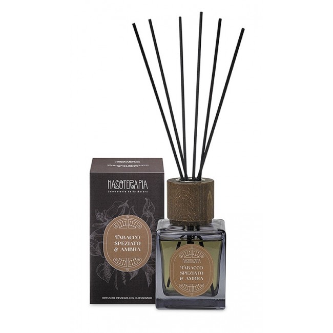 Herbal Products Nasoterapia Tabacco Speziato E Ambra Pura Ricarica Per Diffusore Con Bastoncini 250 Ml