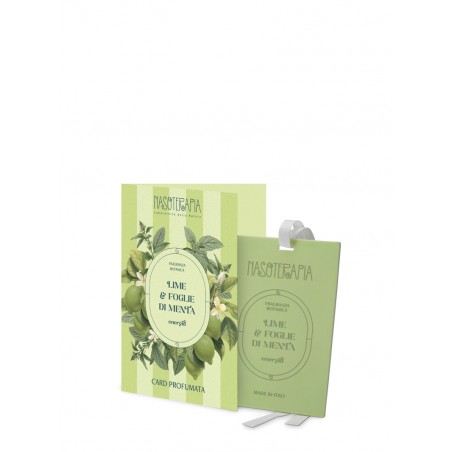 Nasoterapia Card Profumata  Lime e Foglie di Menta per Cassetti e Armadi