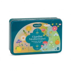 Neavita Cofanetto in Latta Giardini Mediterranei con 8 Bustine Biologiche Assortite