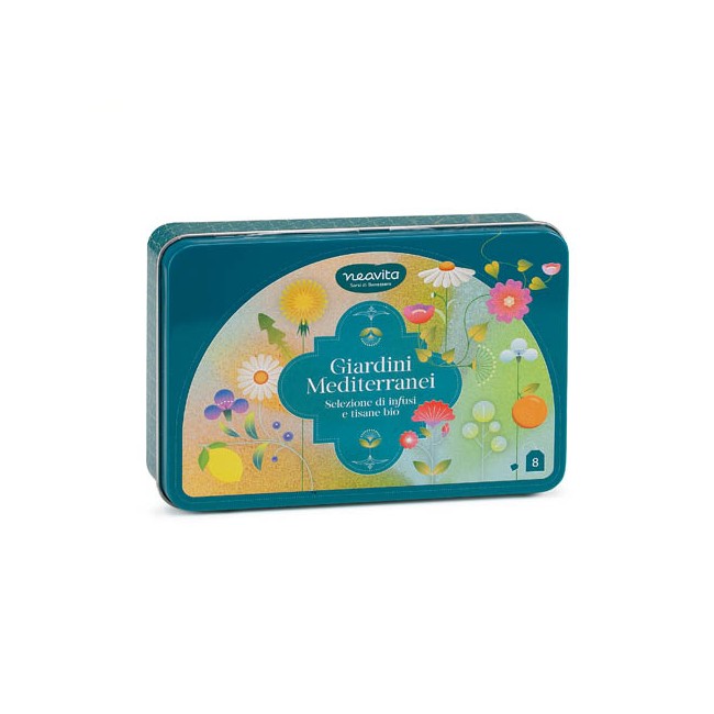 Neavita Cofanetto in Latta Giardini Mediterranei con 8 Bustine Biologiche Assortite Neavita Cofanetto in Latta Giardini Mediterranei con 8 Bustine Biologiche Assortite