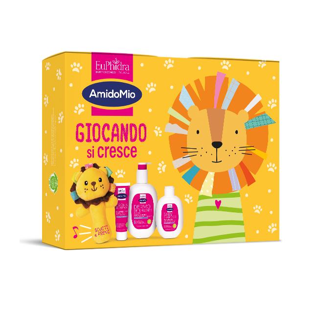 Zeta Farmaceutici Euphidra Amidomio Cofanetto Giocando Si Cresce 2026 Crema Protettiva 50 Ml + Baby Shampoo 200 Ml + Dermo Clean